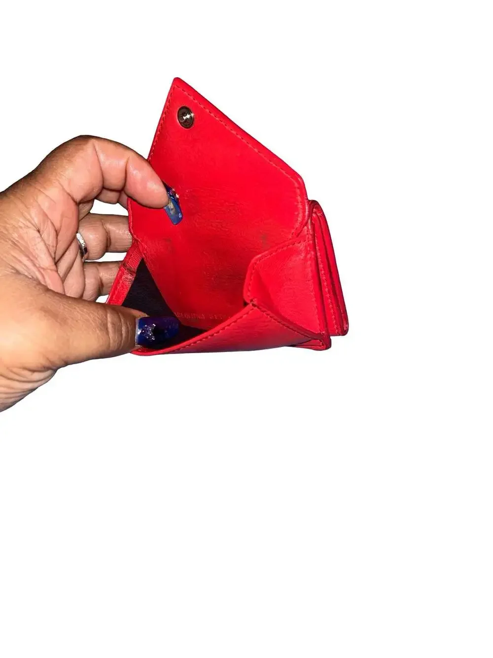 Balenciaga Papier Mini Trifold Wallet in Red Leather